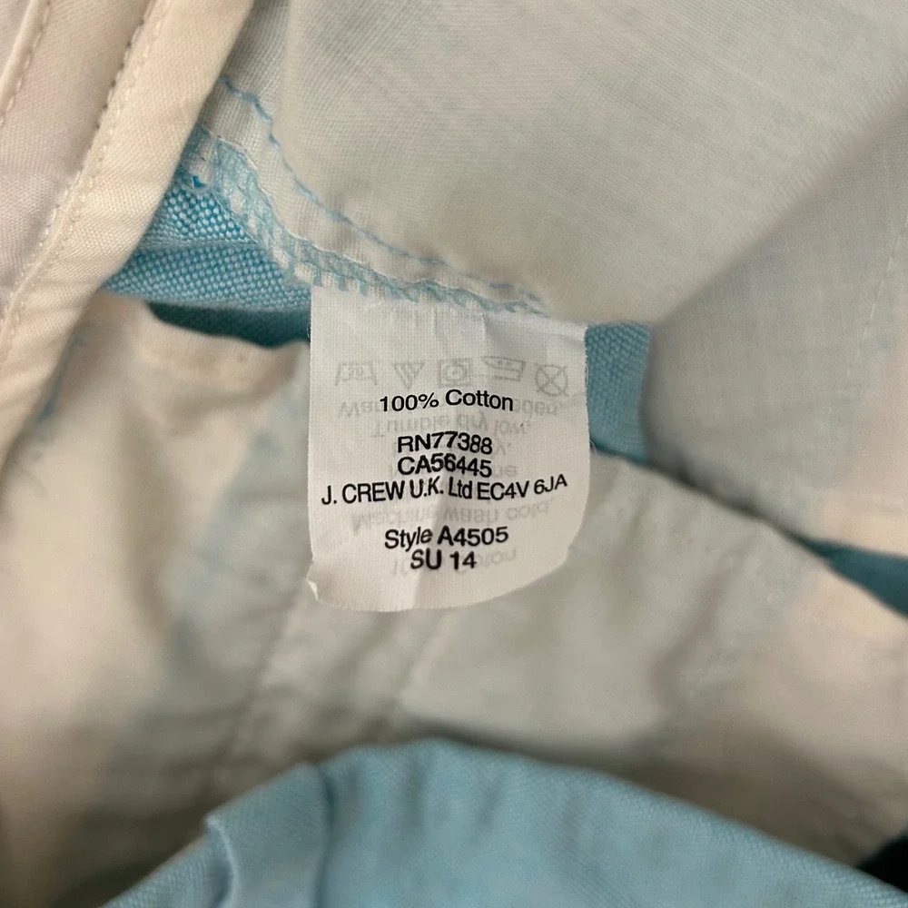 J.Crew Light Blue Chino Shorts Oxford Cotton Preppy Casual Size 0